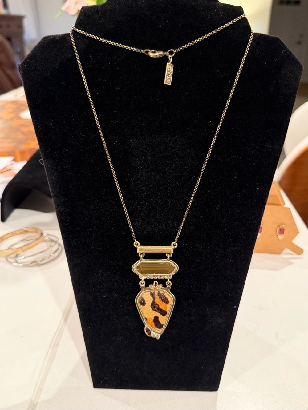 Vintage Retired Silpada K&R “Go Wild” Leopard Pendant Necklace in Brass
